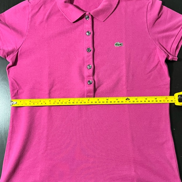 Lacoste Women's Polo Shirt Short Sleeve Size Medium Color Fuscia Pink - Picture 4 of 6